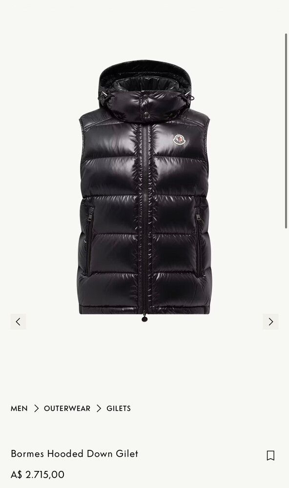 Moncler Black Bormes Hooded Down Gilet (men)