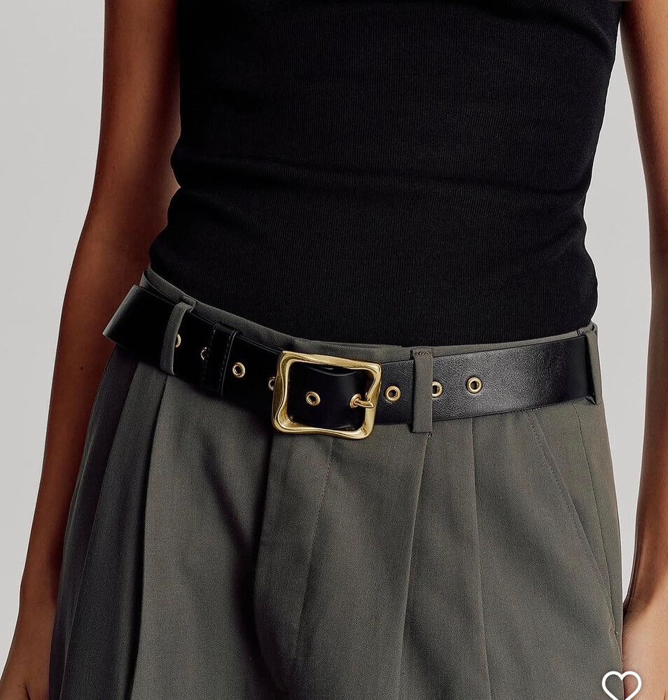 Brie Leon gold and black buckle belt