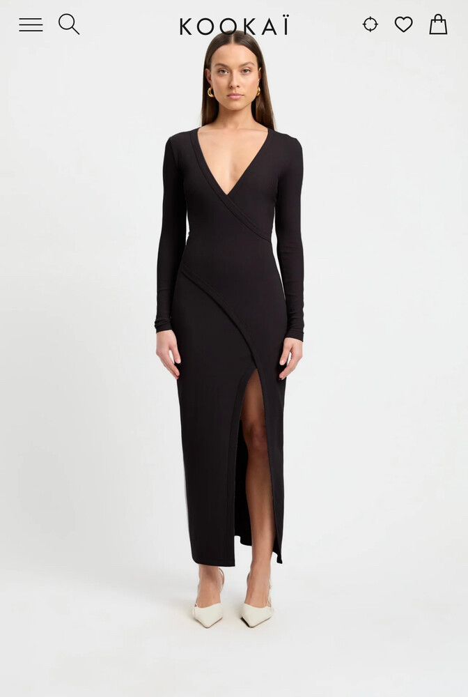 Kookai - Kookai Black Long Sleeve Dress on Designer Wardrobe Kookai - Kookai Black Long Sleeve Dress on Designer Wardrobe
