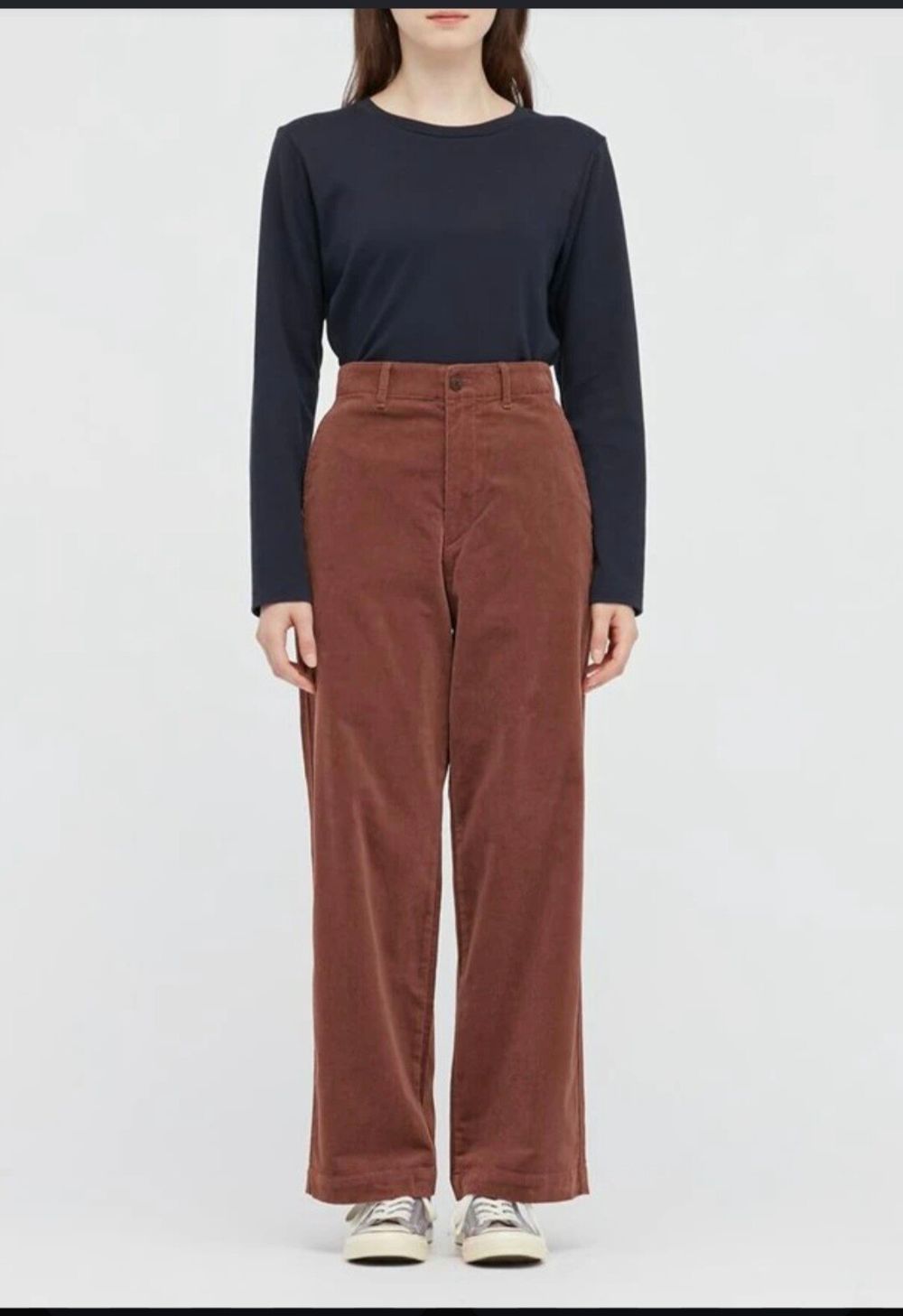 Navy Blue Corduroy Pants by Uniqlo