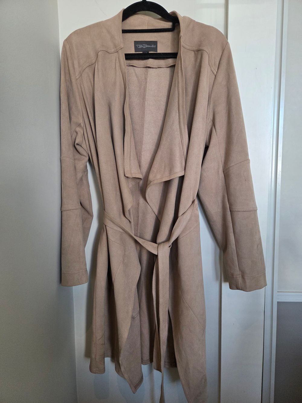 Jane Daniels Beige Faux Suede Wrap Coat