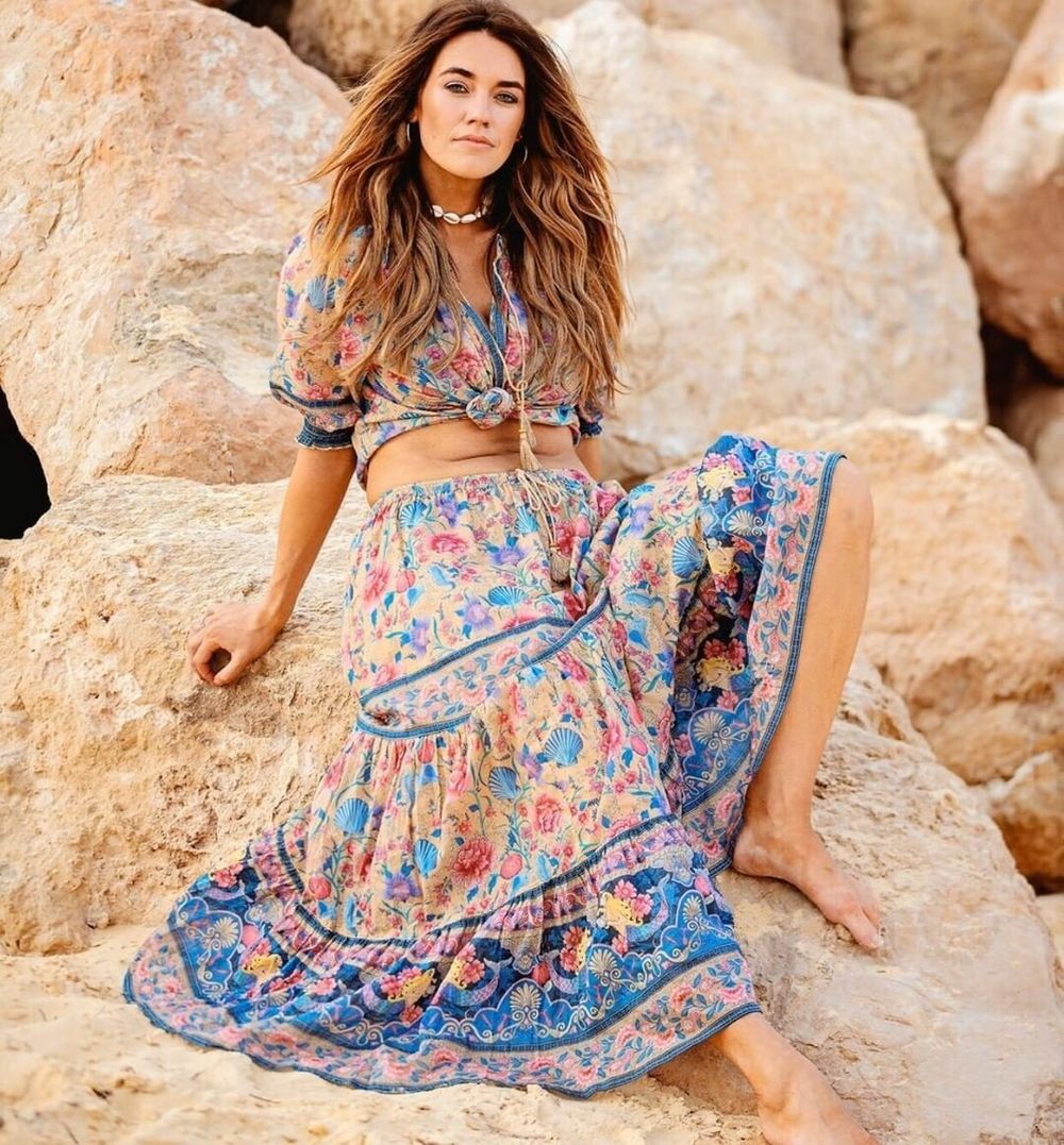 SPELL & THE GYPSY COLLECTIVE Seashell Maxi Skirt in Opal