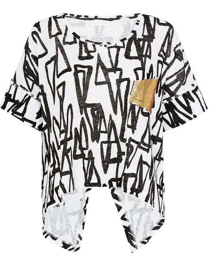 SASS & BIDE On The Moon White Sequin Crop Top Tee RRP$180