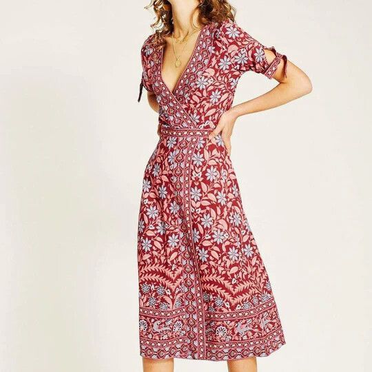 ARNHEM Marigold Wrap Dress In Rhubarb
