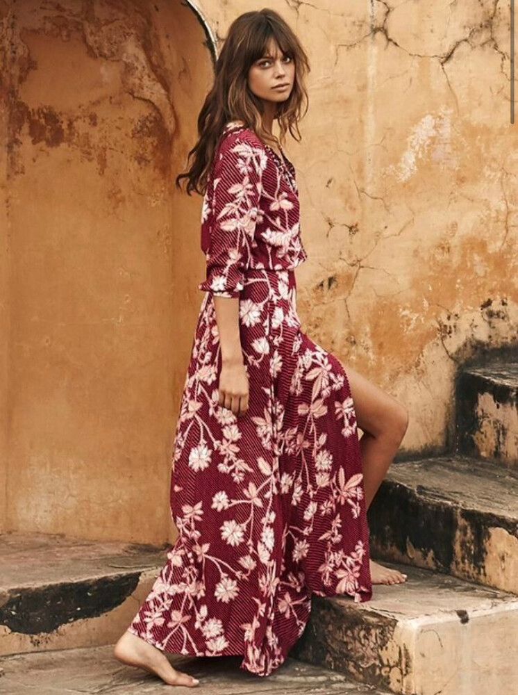 TIGERLILY Sonisay Magenta Floral Maxi Dress RRP$230