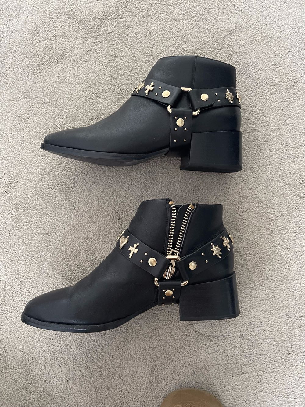 Gold Stud Ankle Boots