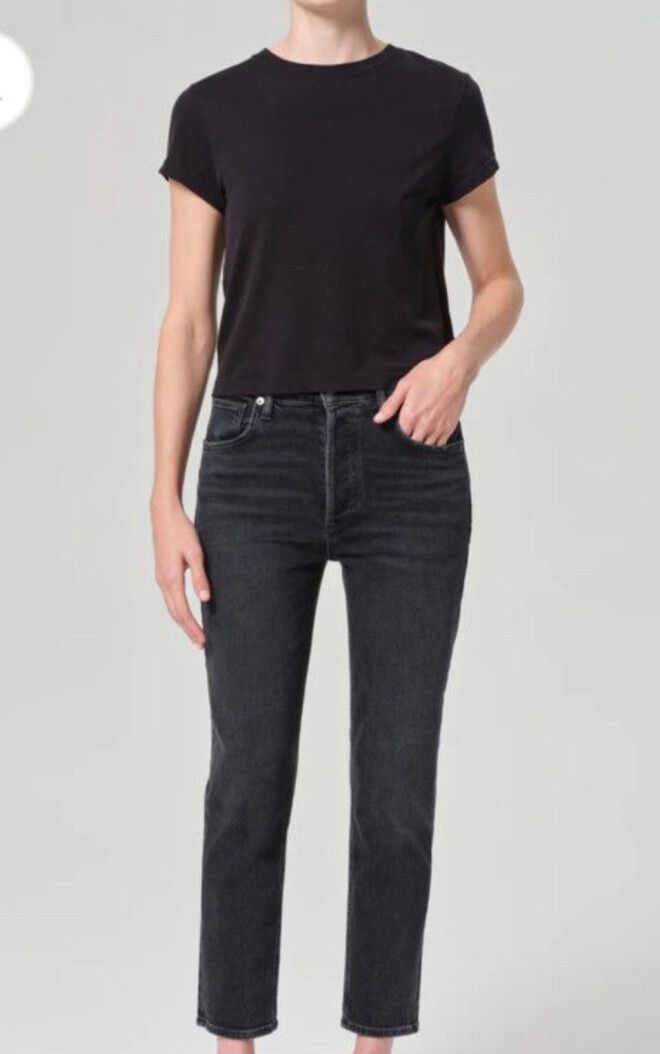 Agolde Black Straight Leg Jeans