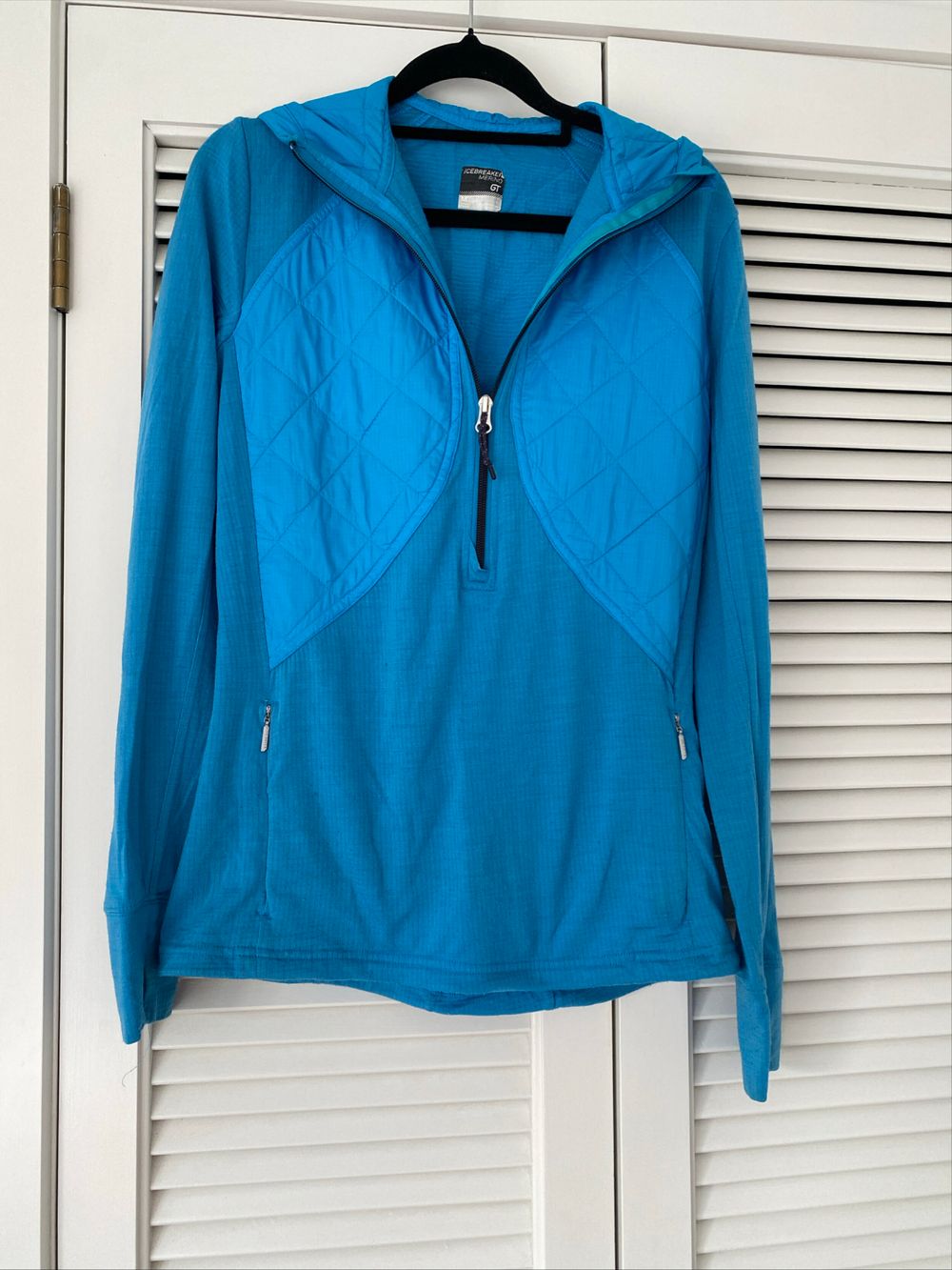 Icebreaker Blue Quilted Hooded Jumper