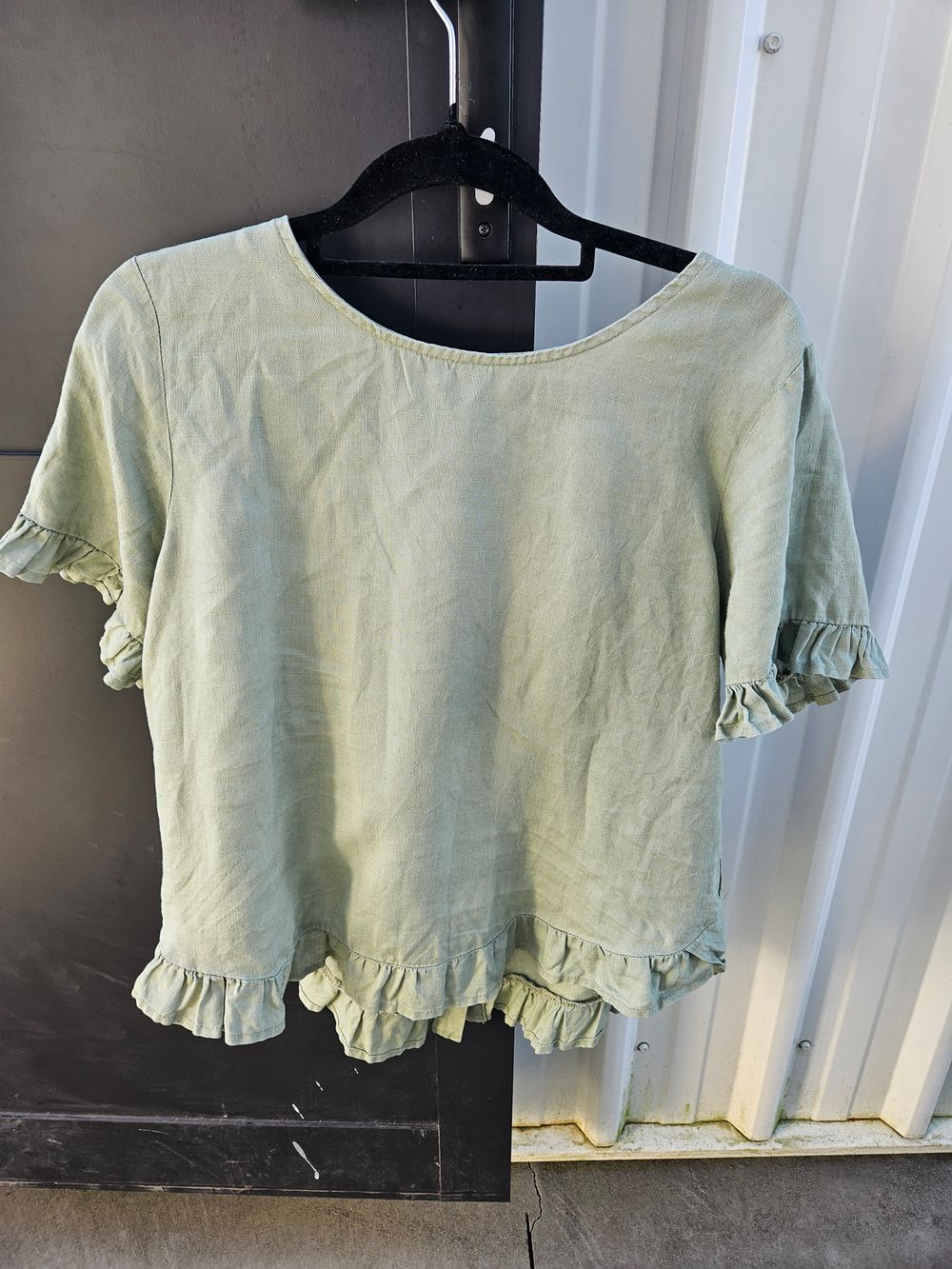 Sage linen top