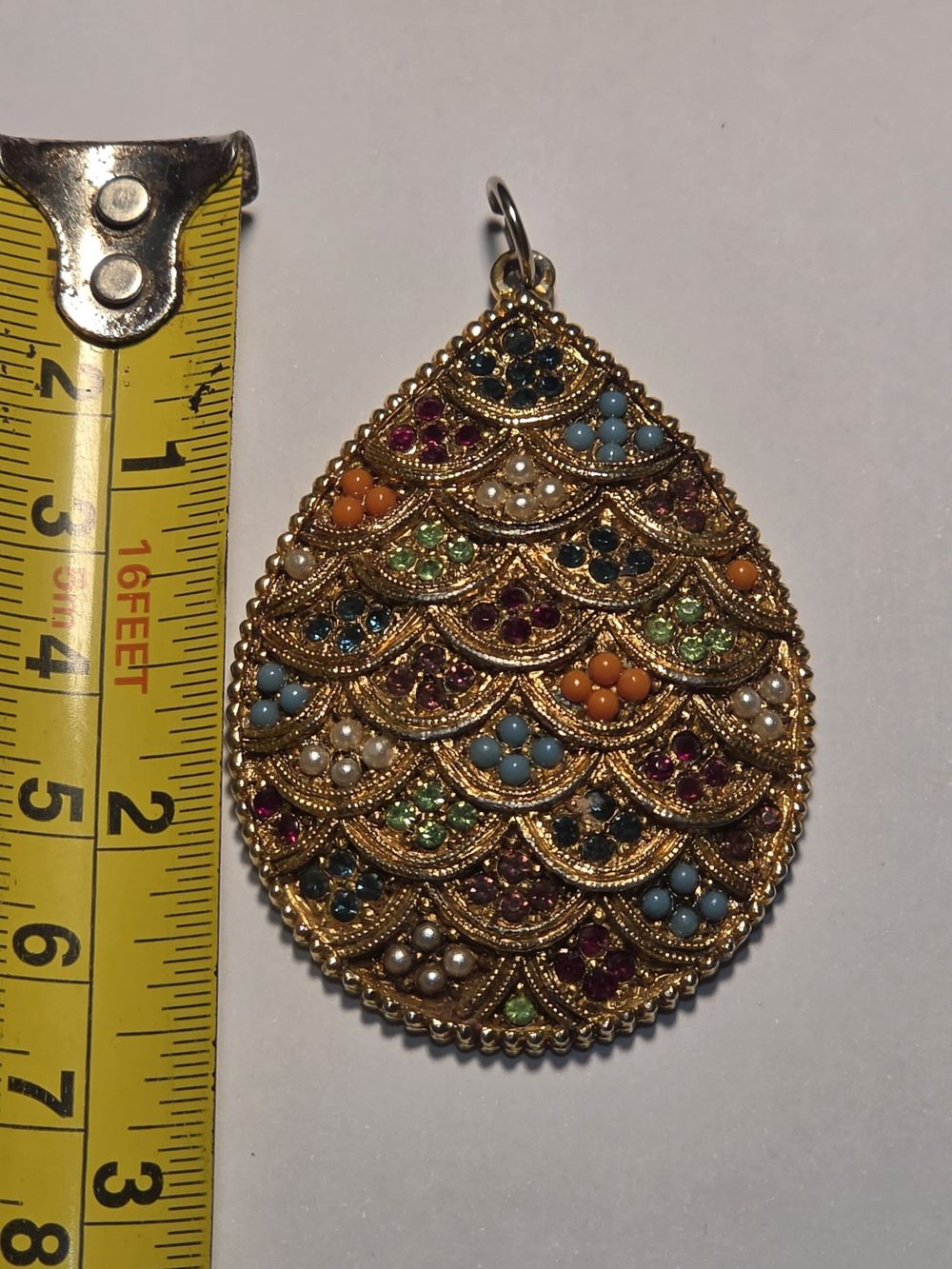 Lalique Mehrfarbiger Goldton Anhänger 7,2 cm