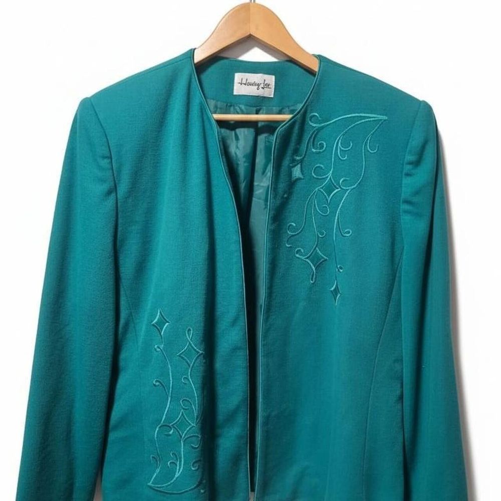 Grüner bestickter Vintage-Blazer