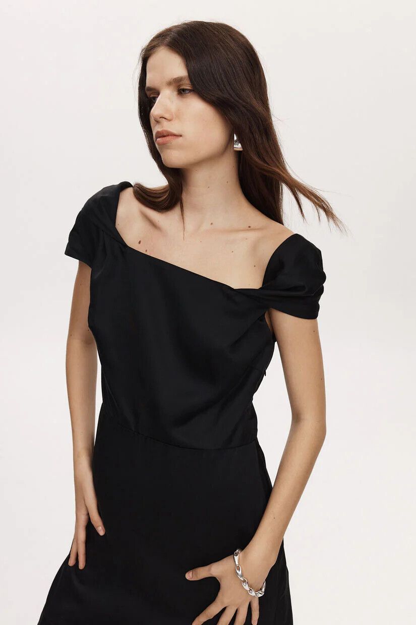 Marle Drew Dress - Black Size 8