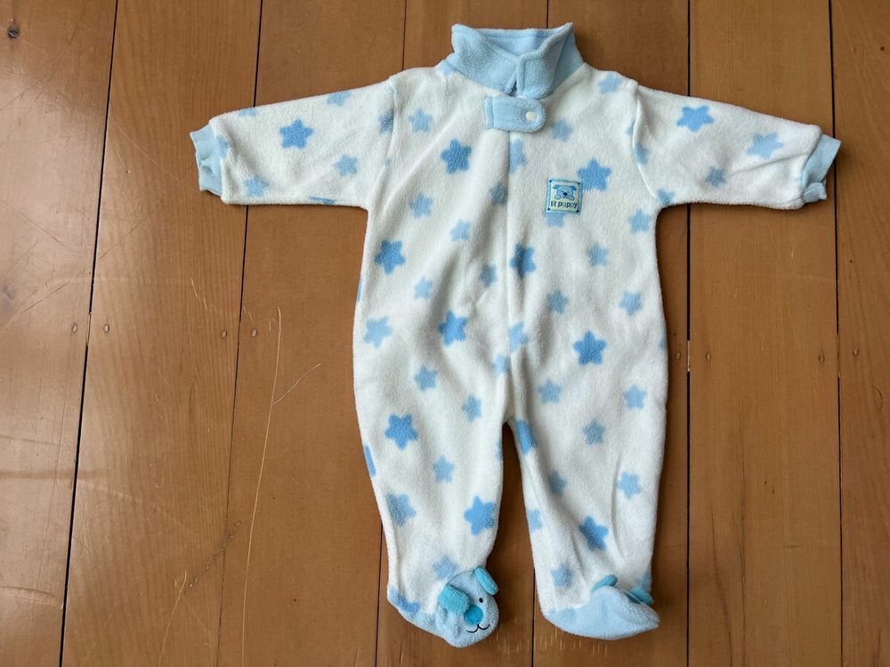 Warm, fleece lil puppy onesie