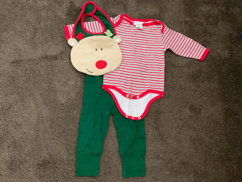Baby's first Christmas!  Onesie, leggings, and bib