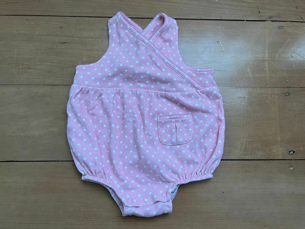 Cheery pink polk a dot sunsuit for summer