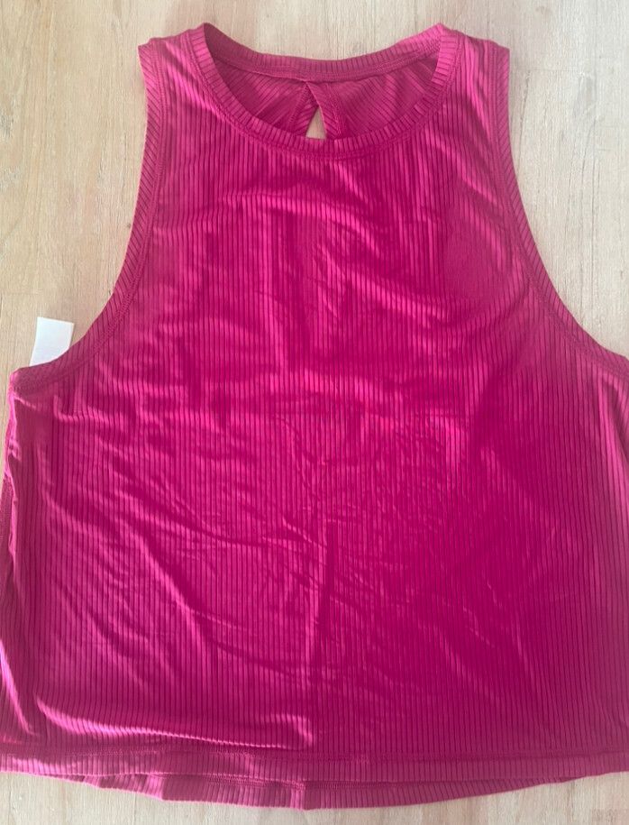 Lorna Jane Pink Ribbed Tank Top