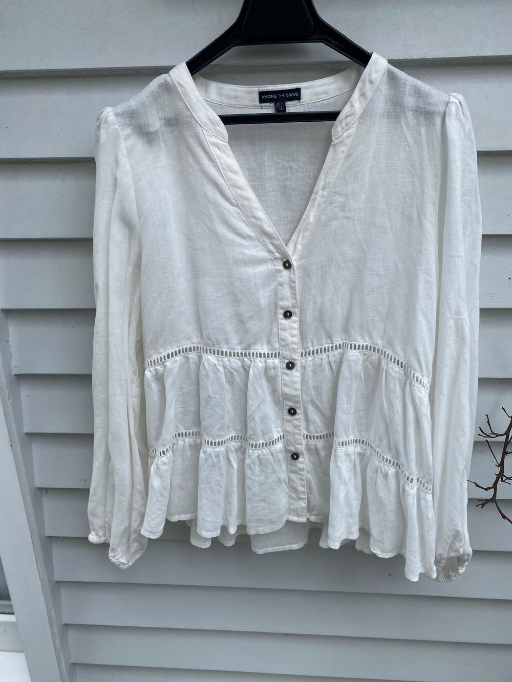 Among the Brave White linen shirt