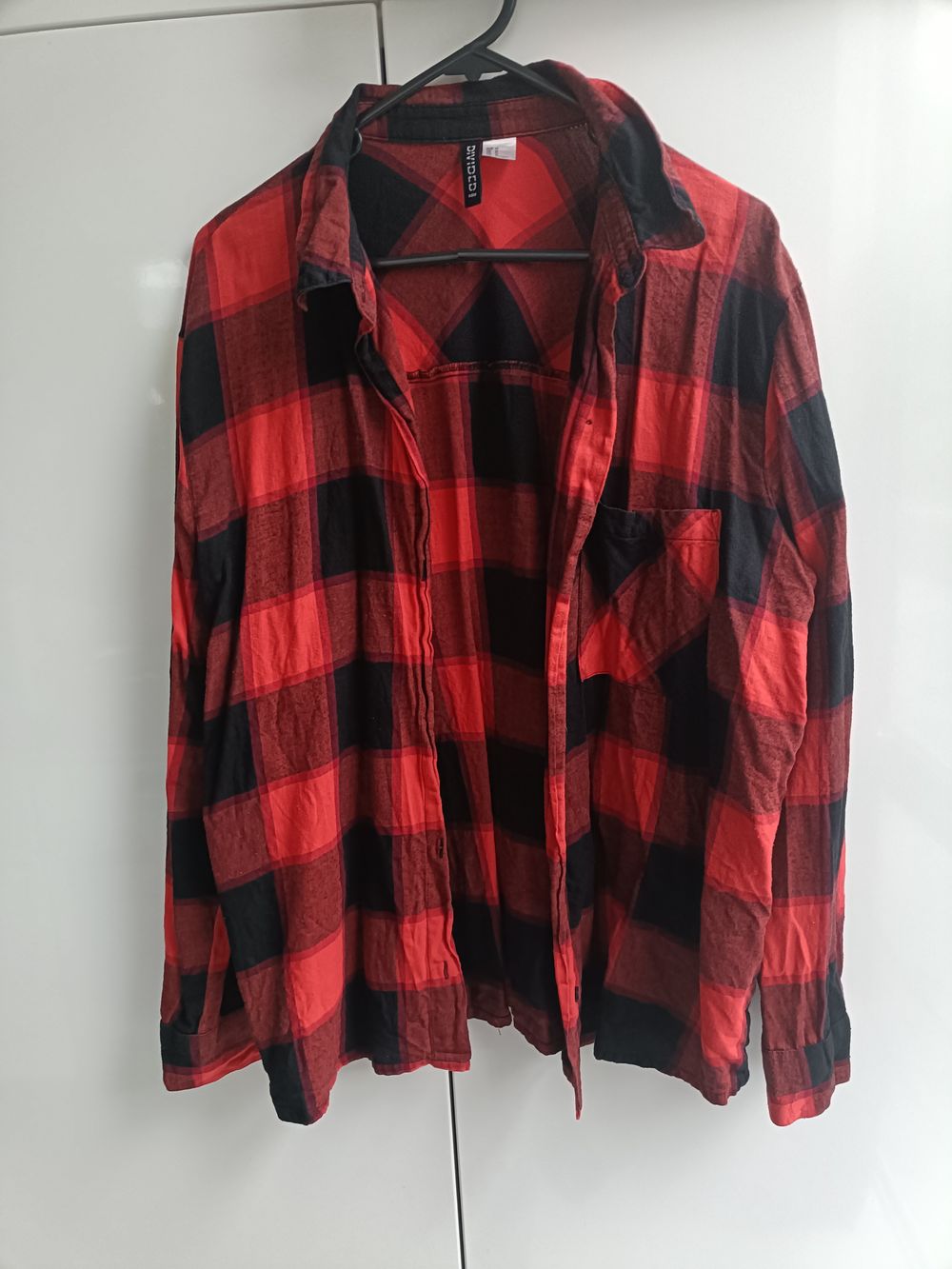 checkered black/red long sleeve Shirt