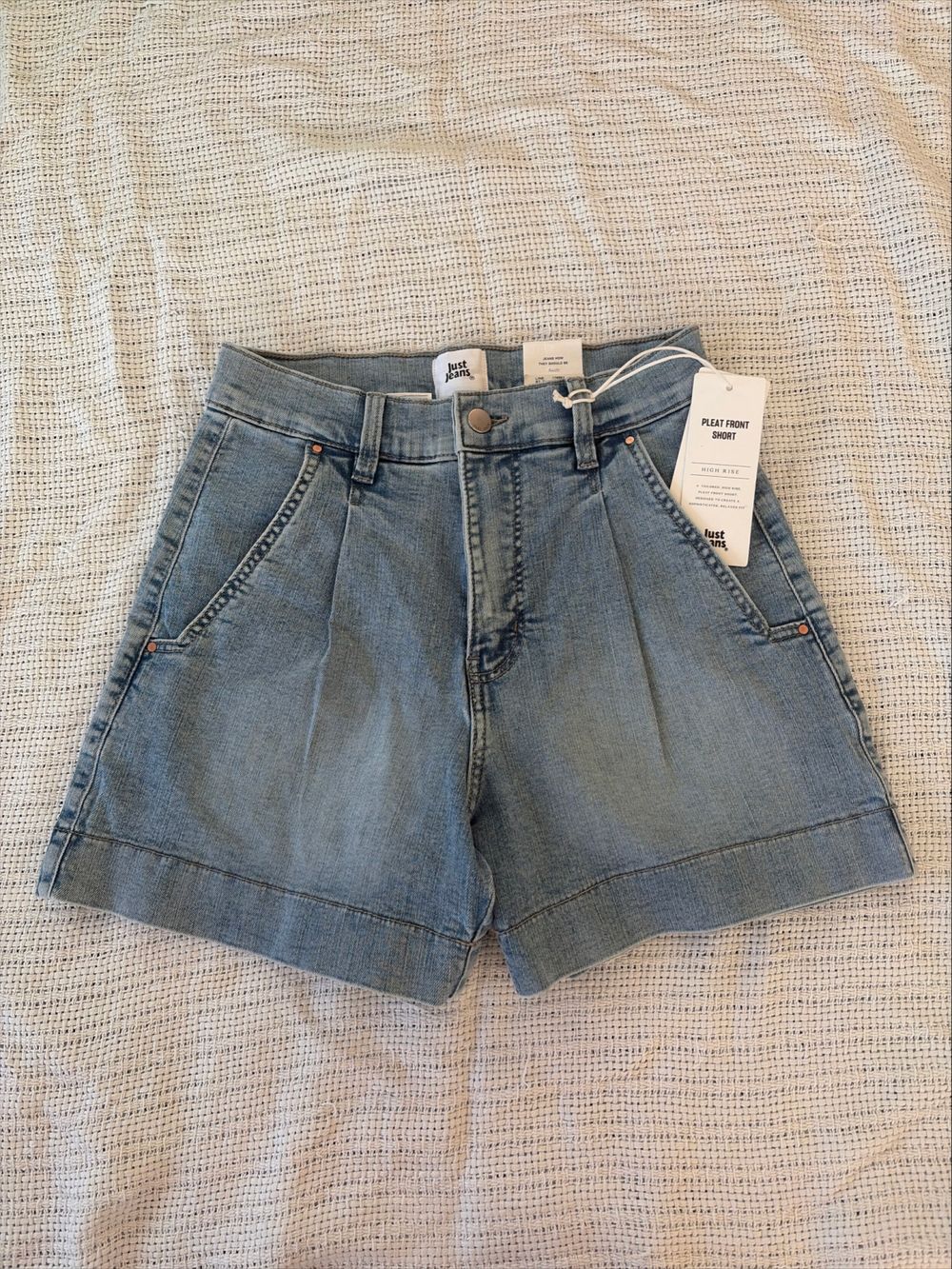 Just Jeans Blue Pleat Front Shorts