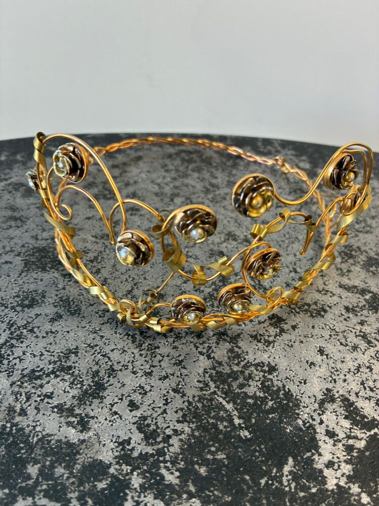 Gold Wire Rose Headpiece