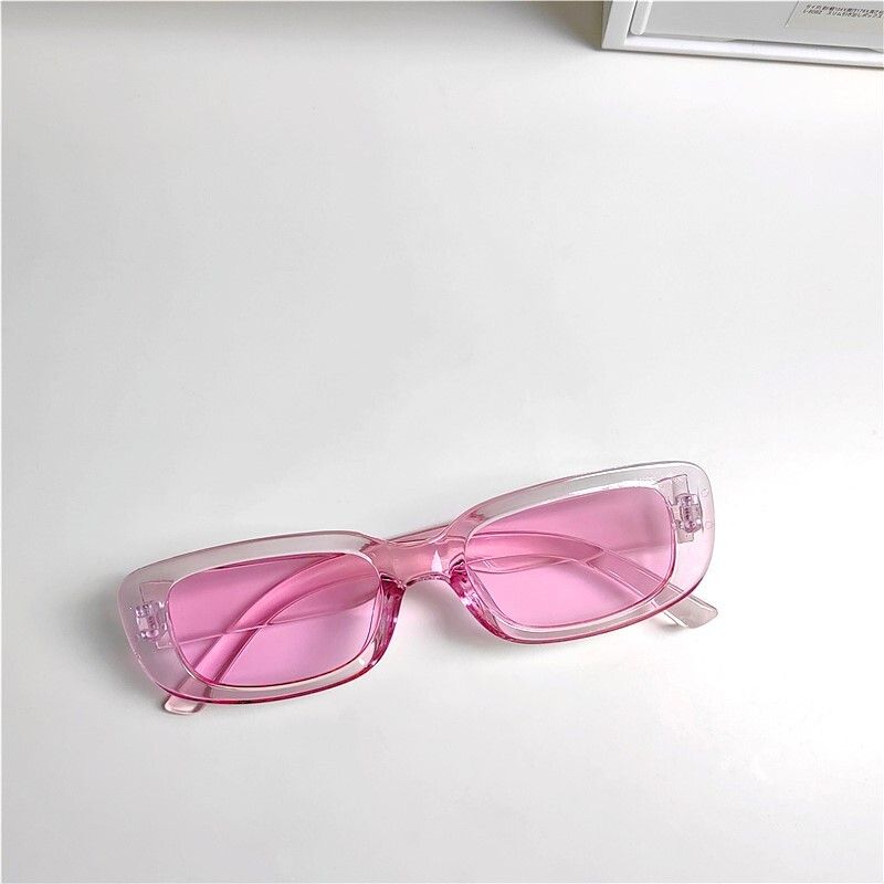 Brand New Clear Frame Pink Lenses Sunglasses
