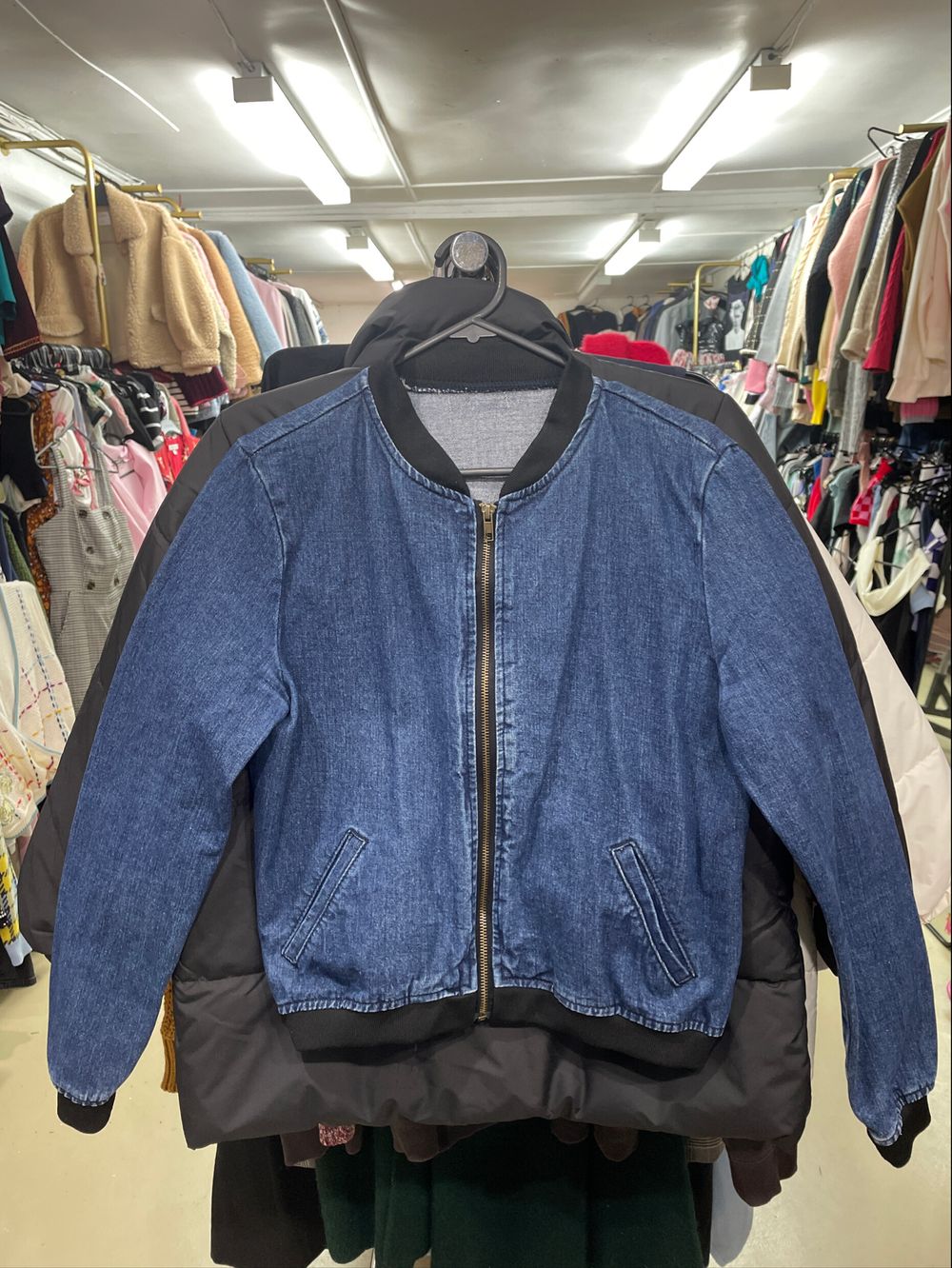 Brand New Dark Denim Bomber Jacket Size 8