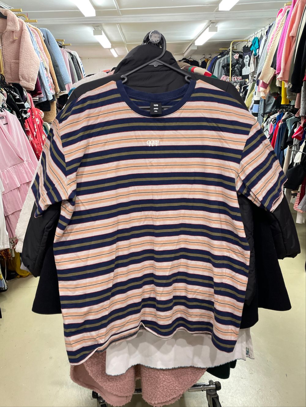 iladd Excellent Cool Street Style Stripe Tee Size 14-16