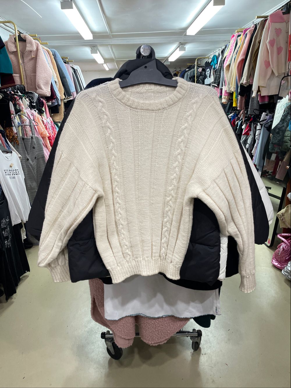 Brand New Cream White Wool Blended Cable Knit Sweater Size 8-12