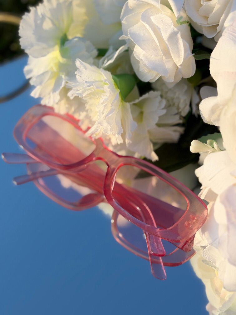 Brand New Light Pink Rectangular Sunglasses