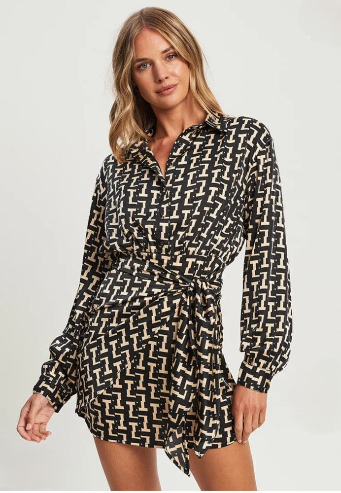 Livian - Shirt dress - Black and Gold