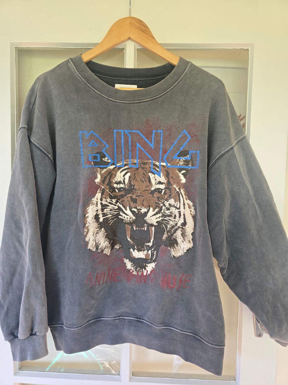 Anine Bing Grey Tiger Sweatshirt