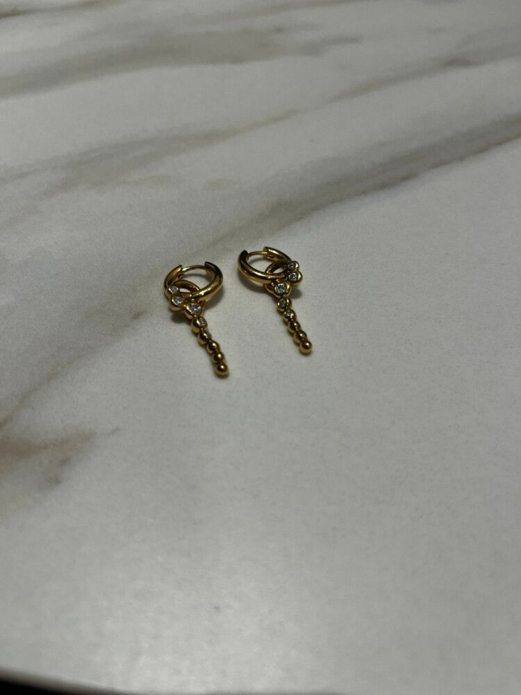 Missoma Gold Hoop Earrings With detachable Crystal Drop