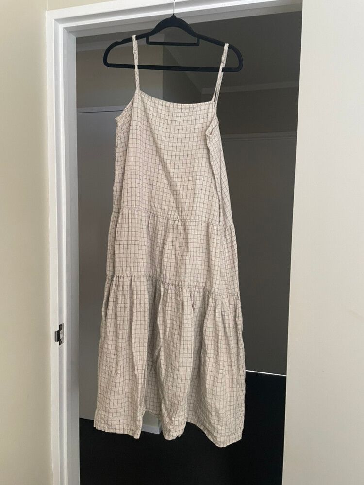 Marle Beige Checkered Dress