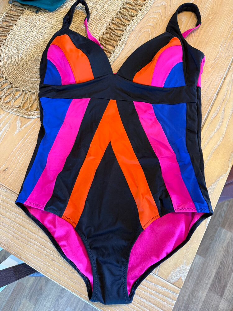 city Chic Black Colour Block Swimsuit