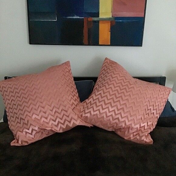 Logan & Mason: Oversized pair coral-coloured/salmon pink pillow/cushion covers