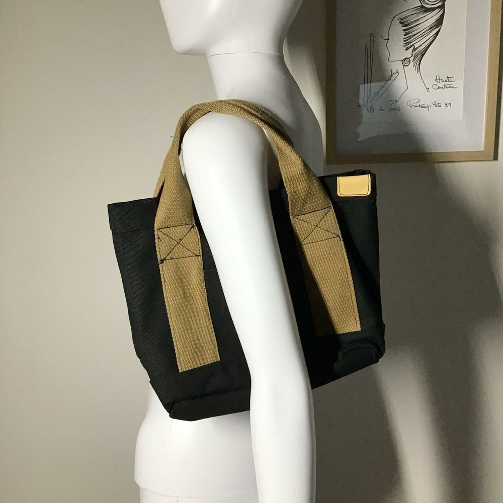 Black & Tan Mini Canvas Tote/Brand New