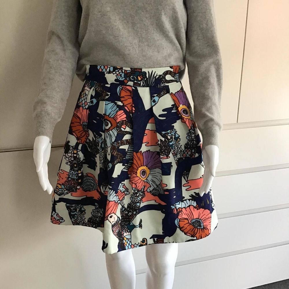 Mary Katrantzou Vibrant 'Nature' Fully Lined Skirt/Size 8/Pockets/Fully Lined/Freshly Dry-Cleaned