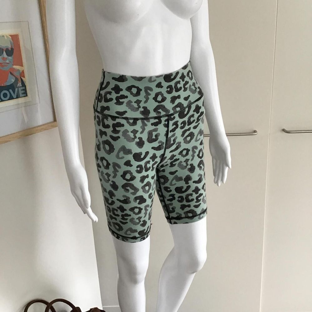 GORMAN Light Khaki Green Animal Print Biker Shorts/Size 8/Australian Sustainable Brand