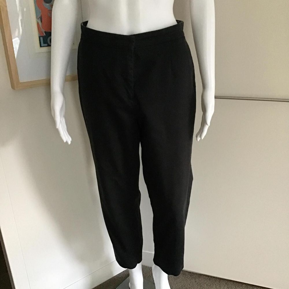 Marimekko MARTHA Cotton-Blend Black Cropped Pants Women Size 40/AU & UK 12/8 US