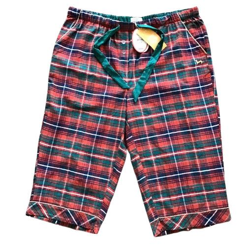 Peter Alexander Ladies 3/4 Red Green Tartan Pyjama Pants Size 24-26 (3XL+) /BNWT RRP AU$80