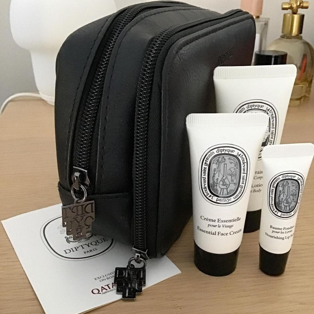 Diptyque Paris x Qatar Black Washbag/Includes Sealed Products/Unisex