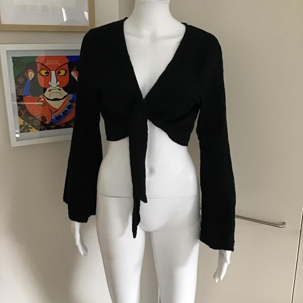 ALICE IN THE EVE Black Cheesecloth Bolero Top/Size XS (Fits XS-S)/BNWT RRP AU$70/Free AU & NZ Shipping
