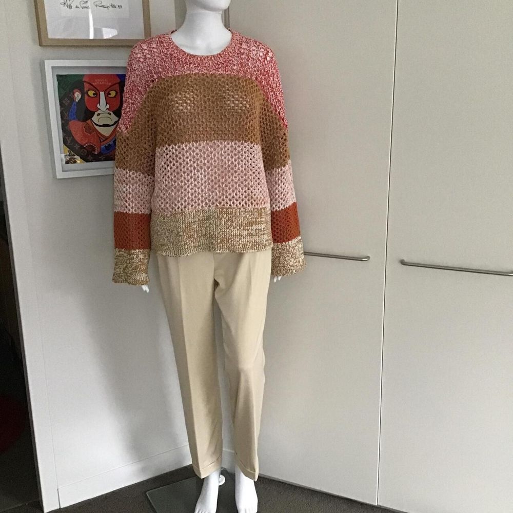 Derek Lam 10 Crosby Boxy Multicoloured Cotton Blend Knit Crochet Sweater/Size M