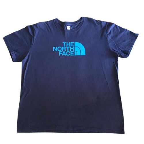 Men's Size XL The North Face Logo T-Shirt Navy Blue Short Sleeves/Organic Cotton/Free Shipping