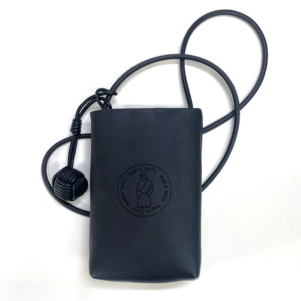 MUGRS TALE Crossbody Bag / Cell Phone Size Black Vegan Leather/Free Shipping