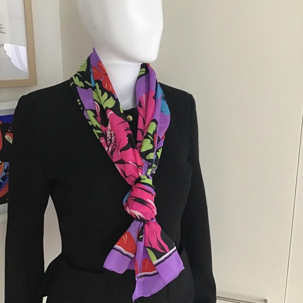 ECHO 100% Silk Floral Print Oblong Scarf/ECO Dry-Cleaned/Made in New Zealand/Free Shipping