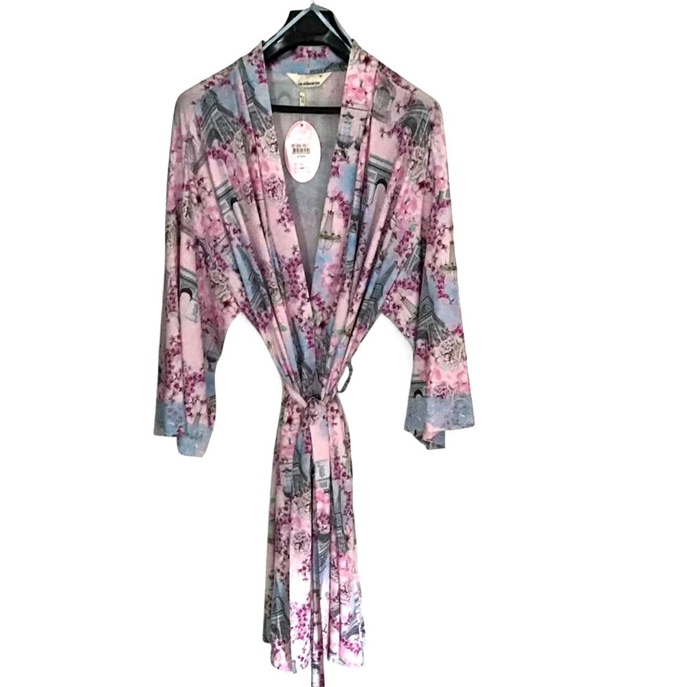 Peter Alexander Pink & Blue Parisian Dressing Gown Robe/Size 18-18 AU/BNWT AU$119