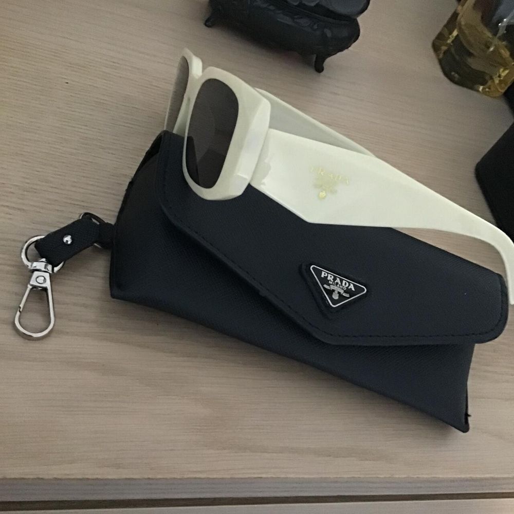 PRADA 21100 Ivory-Coloured Sunglasses/Soft Black Case/Free Shipping