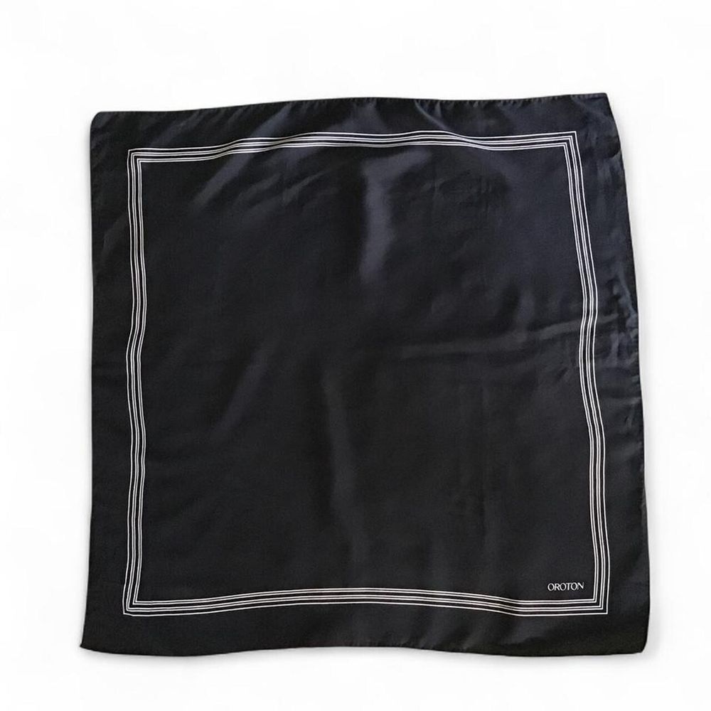 Vintage Oroton Black & White Scarf/Made in Japan/White Borders/Free Shipping