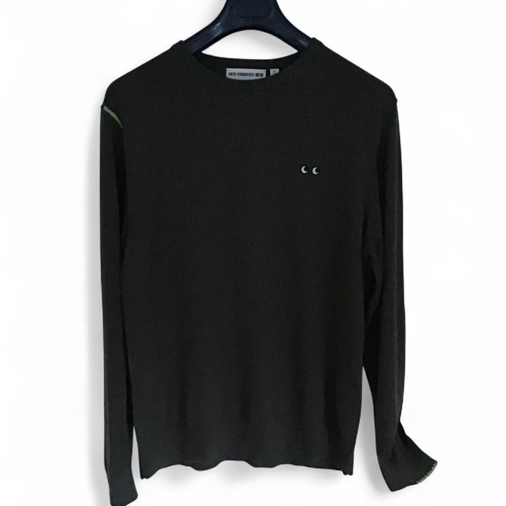 UNIQLO x Anya Hindmarch Merino Crew Neck Khaki-Olive Sweater Knitted/Size XL